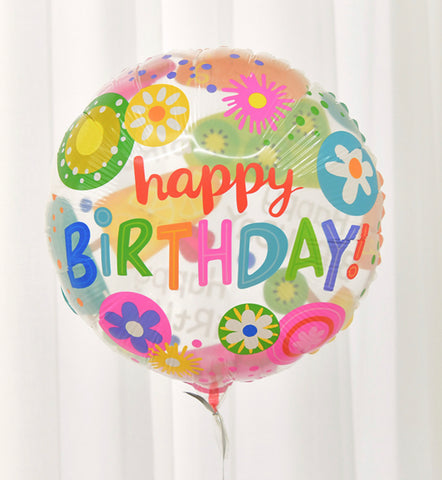 Image of Clear Happy Birthday Fruits Balloon 43cm