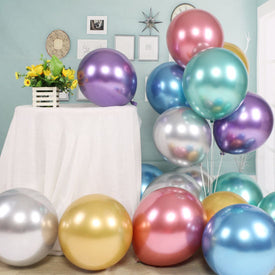 Chrome Mix Colour Balloon 10” 8pc
