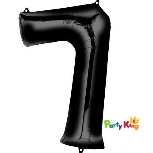 Black “7” Numeral Foil Balloon 86cm (34”)