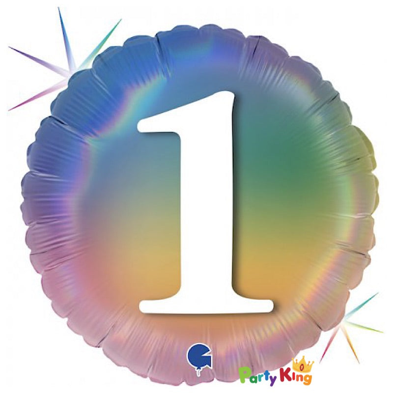 Pastel Rainbow Foil Balloon Round 1st