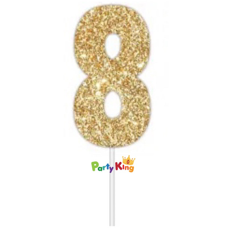Glitter Cake Topper Gold No.8