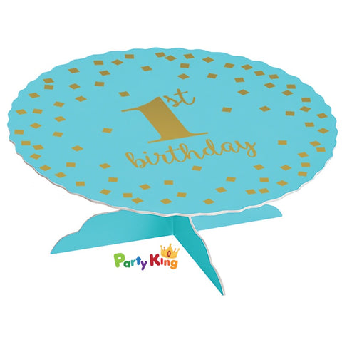 Image of 1st Birthday Blue Mini Cake Stand and Topper Kit