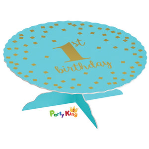 1st Birthday Blue Mini Cake Stand and Topper Kit