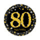 Sparkling Gold 80th 7” Plates 8pc