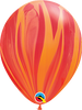 Qualatex Red Orange Rainbow SuperAgate 11” Latex Balloon