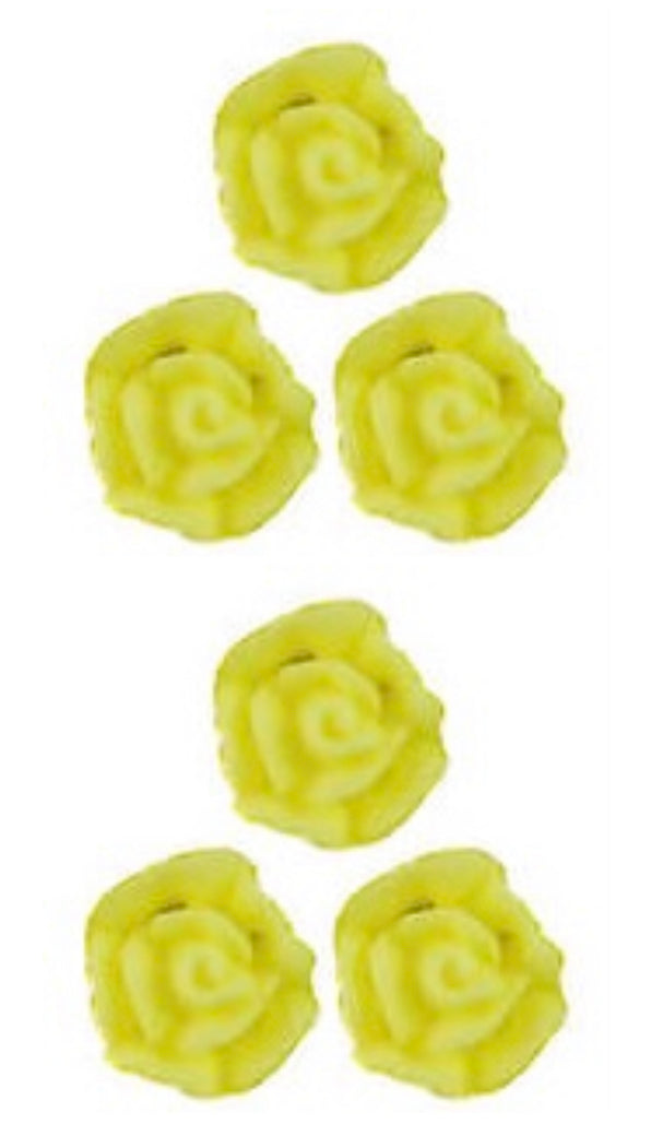 Edible Sugar Icing Yellow Roses 10mm