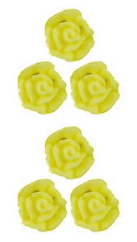 Edible Sugar Icing Yellow Roses 10mm