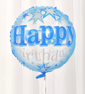 Clear Happy Birthday Blue Balloon 43cm