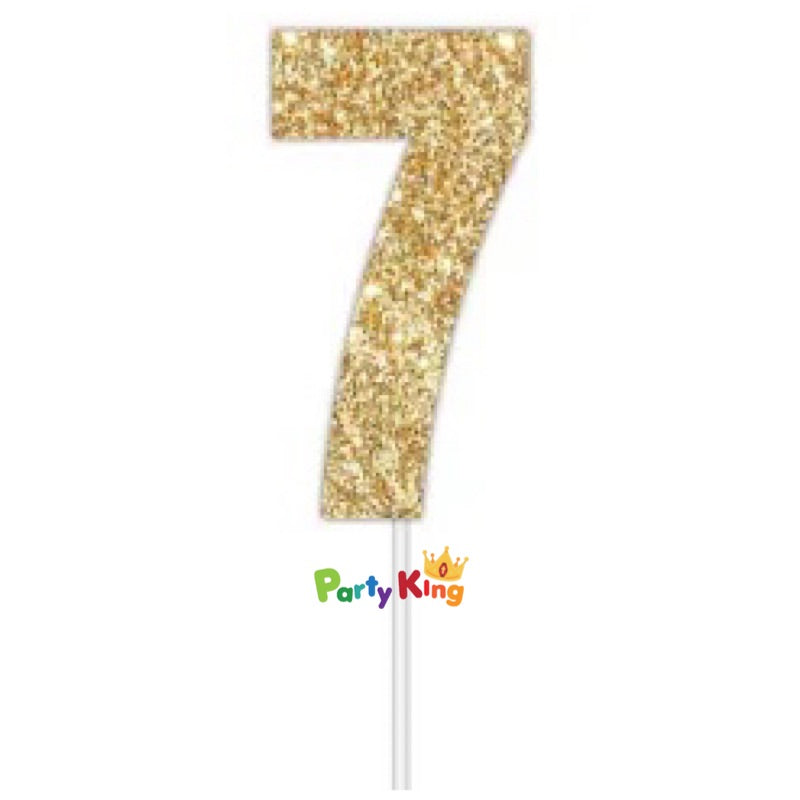 Glitter Cake Topper Gold No.7