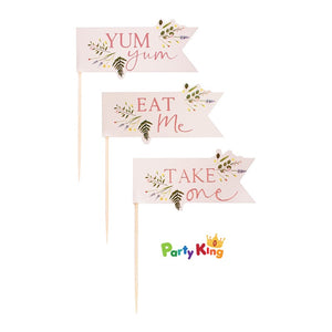 Let’s Par Tea Cupcake Toppers Food Picks Floral