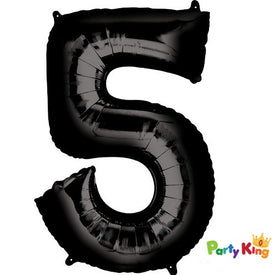 Black “5” Numeral Foil Balloon 86cm (34”)