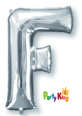 Silver Letter “F” Foil Balloon