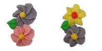 Edible Sugar duo flower purple pink 