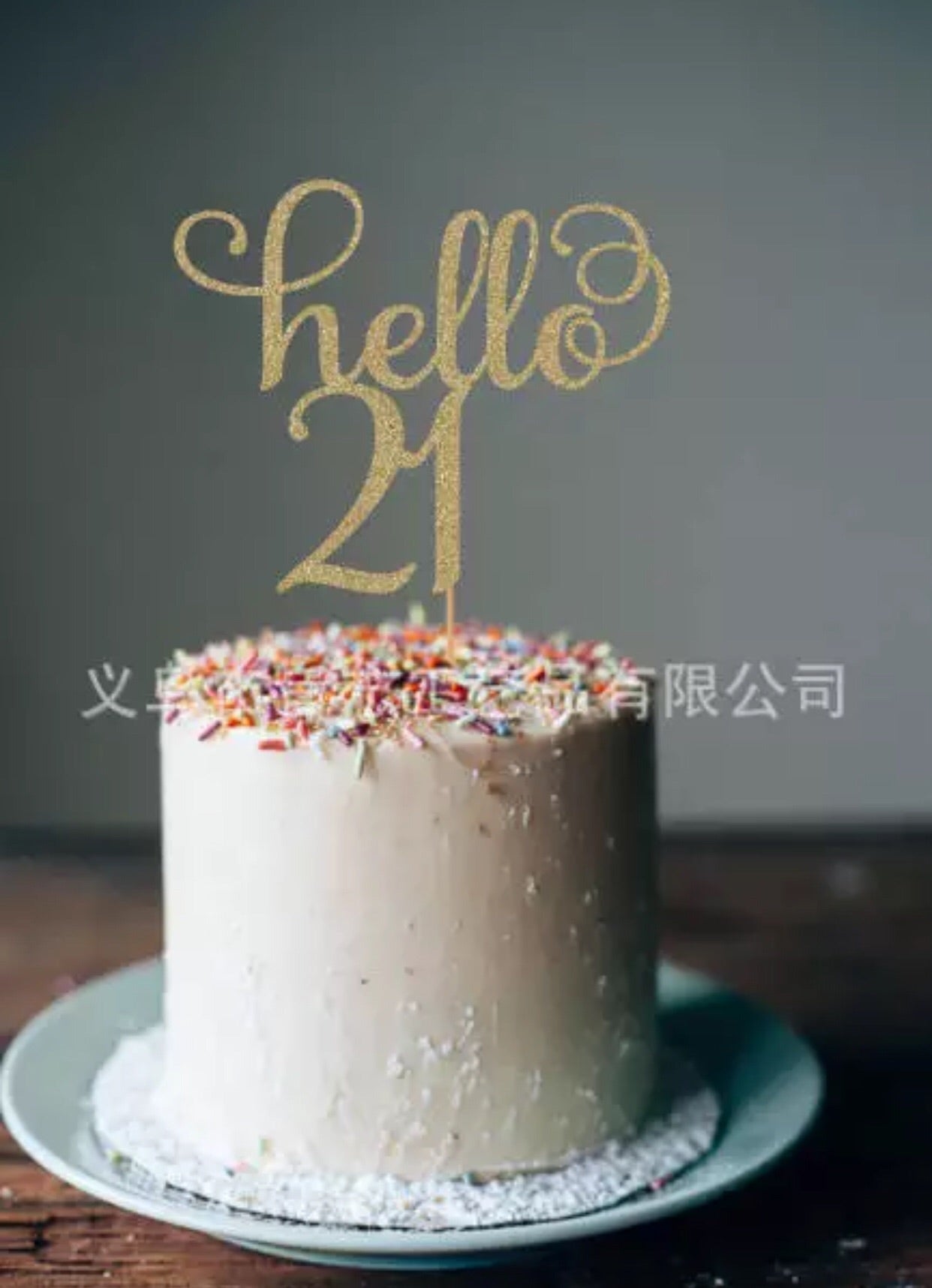 Hello 21 Cake Topper
