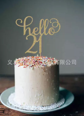 Hello 21 Cake Topper