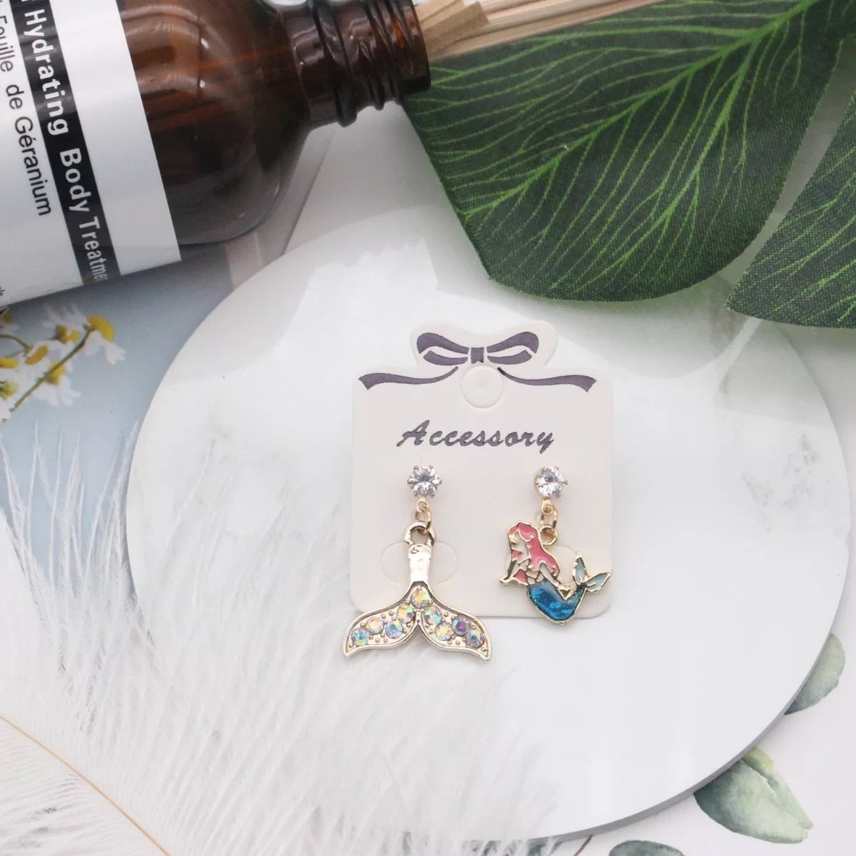 Mermaid and Whale Tale Earring