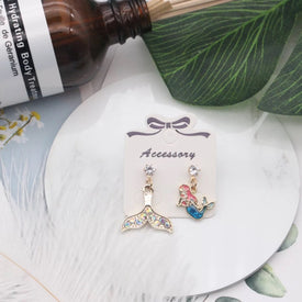 Mermaid and Whale Tale Earring