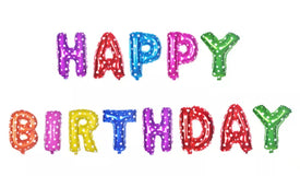 Foil Balloon - Happy Birthday Letter With Mix Colours Heart and Star Printed 