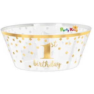 1st Birthday Hot-stamped Large Plastic Serving Bowl