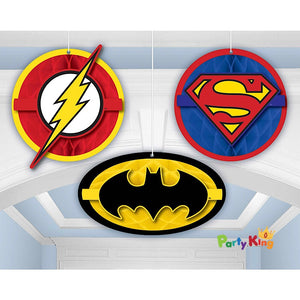 Justice League Heroes Unite Honeycomb Hanging Decorations