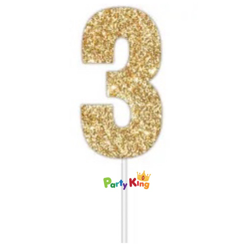 Glitter Cake Topper Gold No.3
