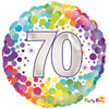 Colourful Confetti Foil Balloon 70th