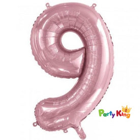 Pastel Pink “9” Numeral Foil Balloon 86cm (34”)