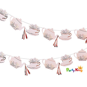 Let’s Par Tea Bunting With Teapot And Tassels