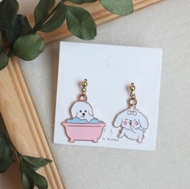 Dog and Bath Tub Un-match  Earring