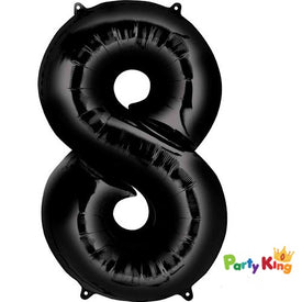 Black “8” Numeral Foil Balloon 86cm (34”)