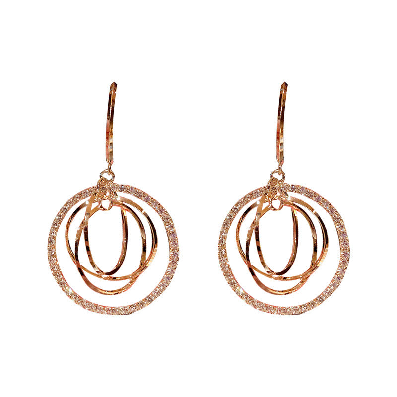Circle Gold with Gems Earring