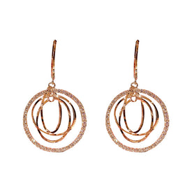 Circle Gold with Gems Earring
