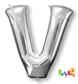 Silver Letter “V” Foil Balloon 16” (35cm)