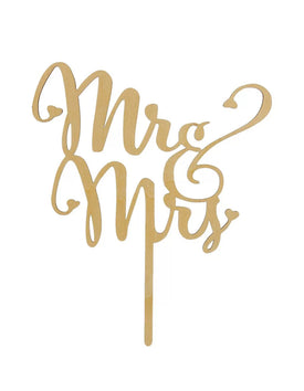 Mr & Mrs Wooden Cake Topper