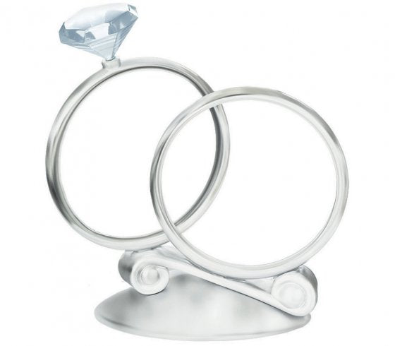 Rings Plastic With Gem Cake Topper