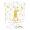 1st Birthday Hot-stamped Tiny Pedestal Clear Cup