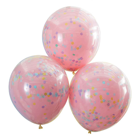 Image of Pastel - Mix It Up Double Stuffed Pastel Confetti Balloons