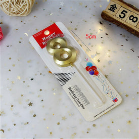 Metallic Number 8 Gold Candle