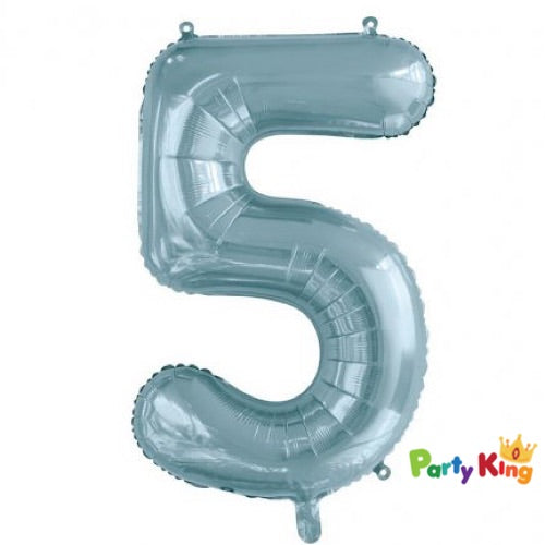 Pastel Blue “5” Numeral Foil Balloon 86cm (34”)