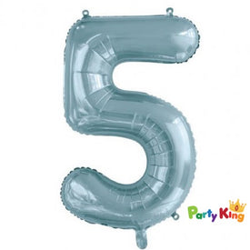 Pastel Blue “5” Numeral Foil Balloon 86cm (34”)