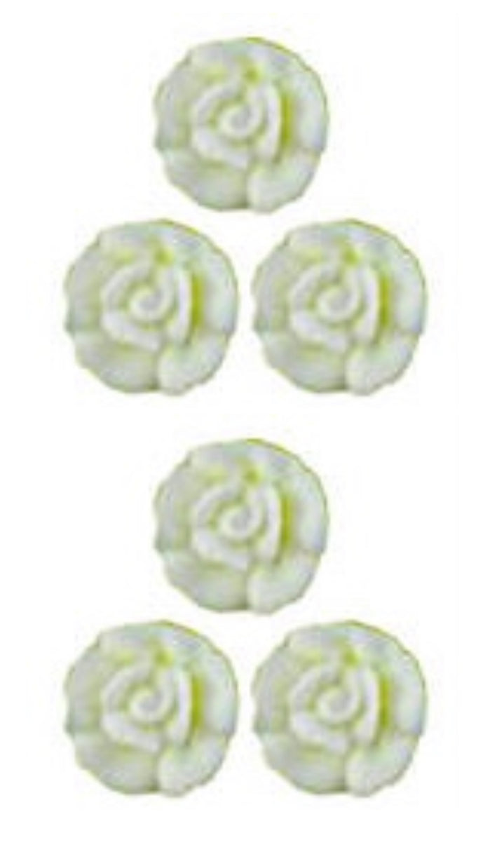 Edible sugar icing white roses 10mm