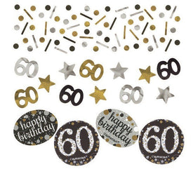 60th Confetti Sparkling Gold