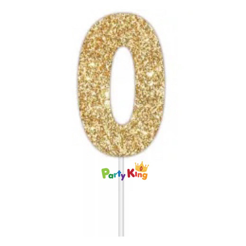 Glitter Cake Topper Gold No.0