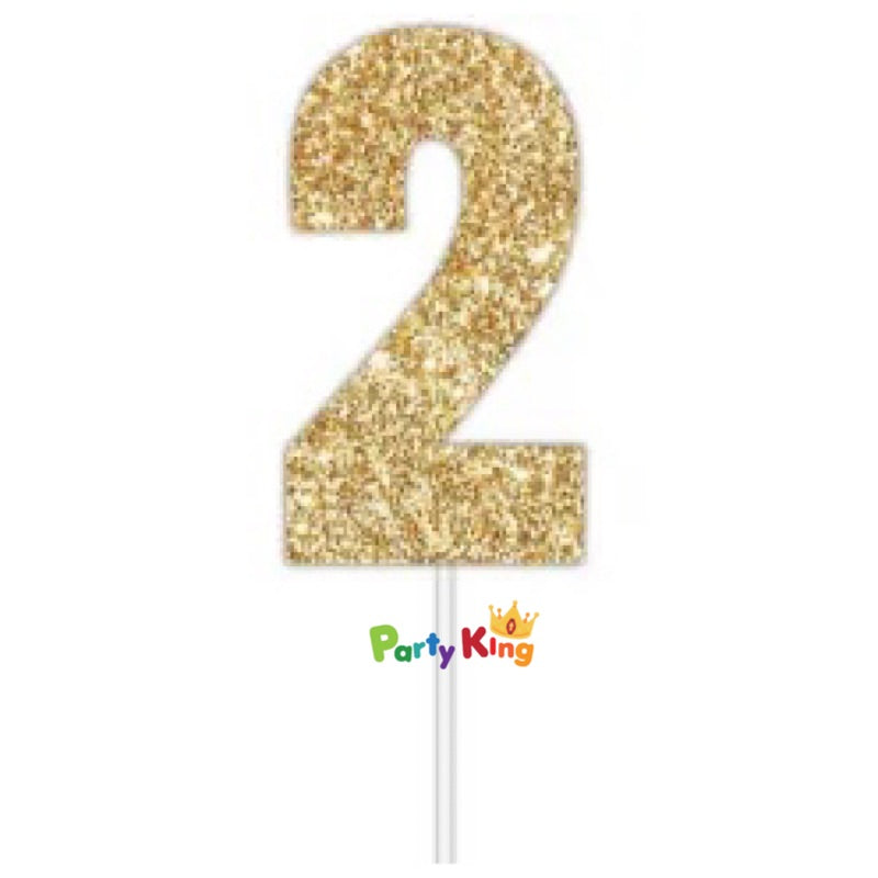 Glitter Cake Topper Gold No.2