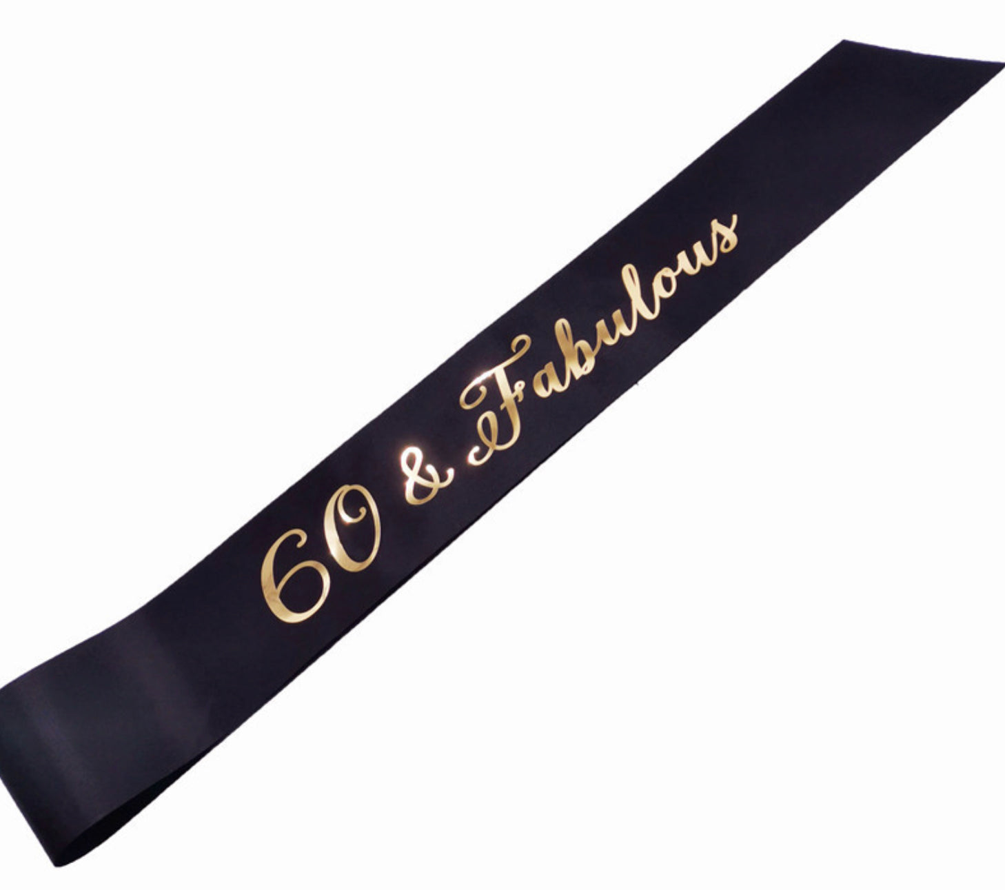 60th & Fabulous Sash Black Gold
