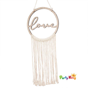 A Touch Of Pampas Hanging MDF Love Hoop With Macrame