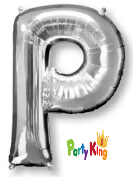 Silver Letter “P” Foil Balloon 16” (35cm)
