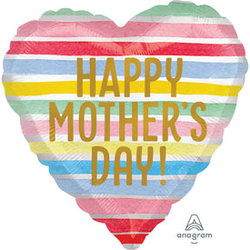 Happy Mother’s Day Satin Infused Stripes Foil Balloon