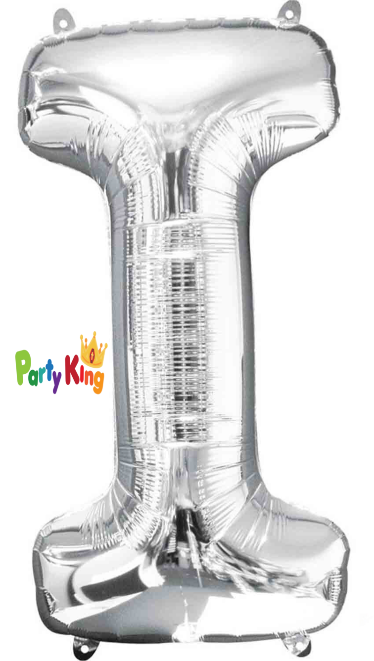 Silver Letter “I” Foil Balloon 16” (35cm)
