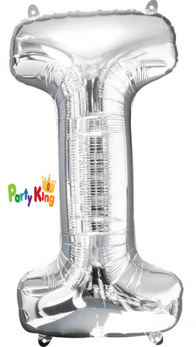 Silver Letter “I” Foil Balloon 16” (35cm)